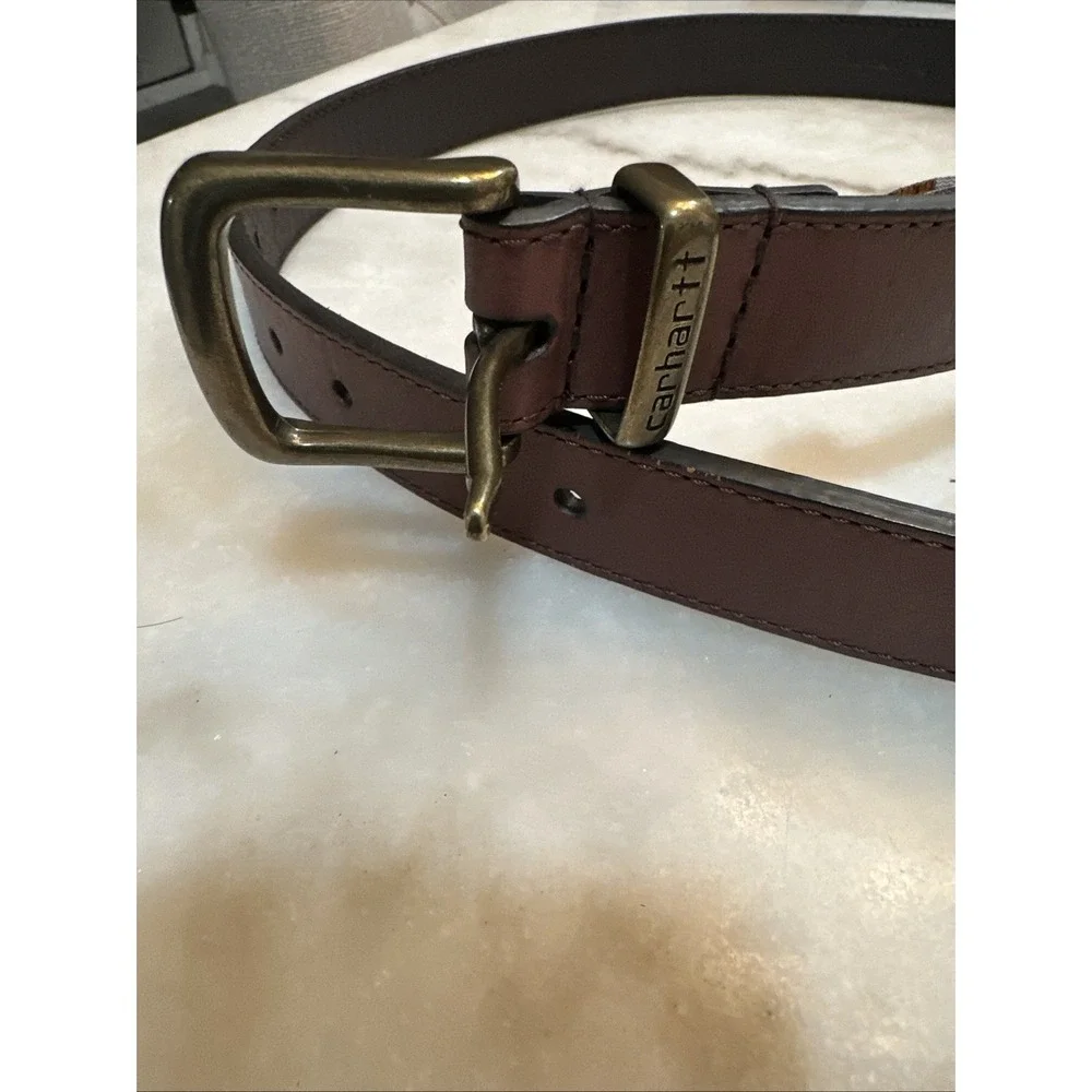 Carhartt Brown Full Grain Leather Belt Size 30
